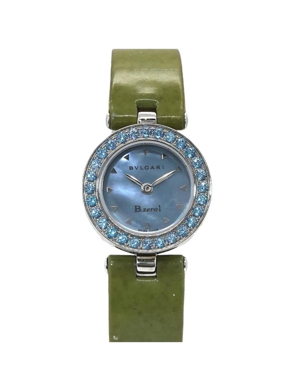 Bvlgari B.zero1 Watch Blue Topaz Bezel Shell Quartz